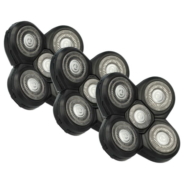 3x Cabeças de Corte para Philips RQ12, RQ50, RQ12+, RQ40 - vhbw Preto