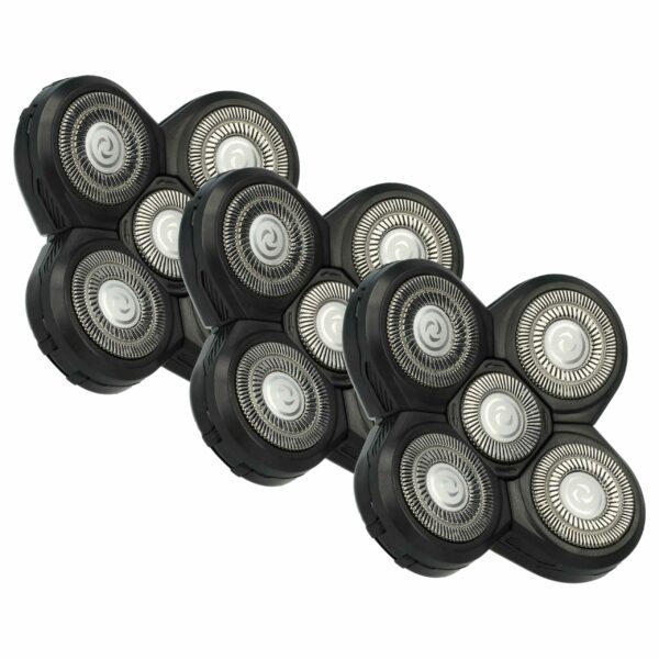 3x Cabeças de Corte para Philips RQ12, RQ50, RQ12+, RQ40 - vhbw Preto