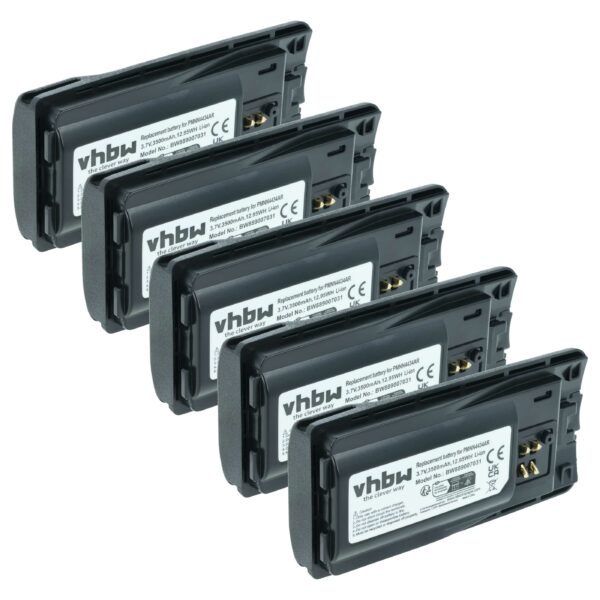 vhbw Bateria 5x para Motorola RMM2050, RMU2040, XT420 - 3500 mAh 3.7 V Li-Ion