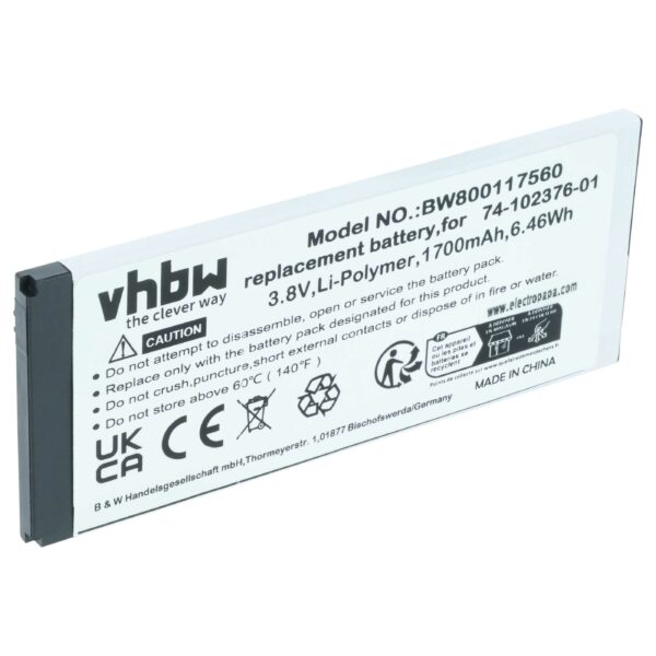 Bateria vhbw para Cisco CP-BATT-8821 - 1700 mAh 3.8V Li-polymer