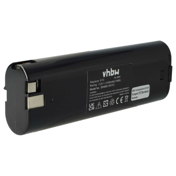 Bateria vhbw para AEG AG-724CN, A10, P7.2 - 2100 mAh, 7.2 V, NiMH