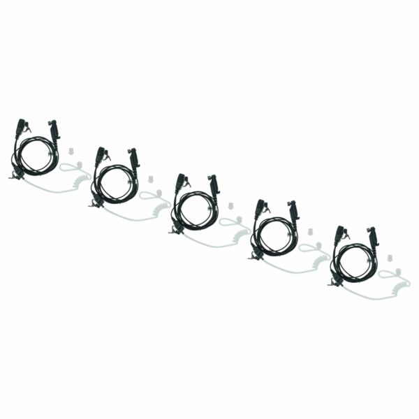 Auricular de Segurança vhbw para Rádios Hytera PD600 - Pack 5x com Microfone PTT, Clip e Cabo