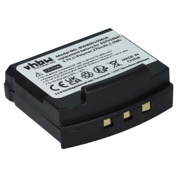 Bateria para Auricular Wireless Amplicomms 93ITV24BAT - 270 mAh 3.7 V Li-polymer vhbw