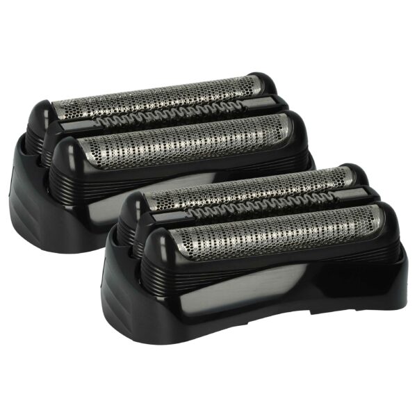2x Cabeças de Corte Substitutas Braun 21S, 21B para Barbeador Elétrico, Preto