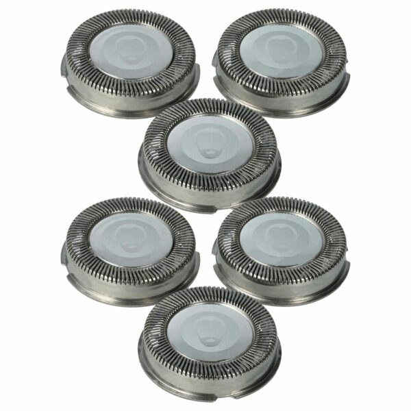 6x Cabeças de Barbear compatíveis com Philips HQ4, prateadas vhbw