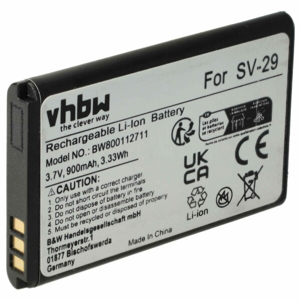 Bateria vhbw para Swissvoice 043048, C0487, SV20405855 - Telefone sem Fio DECT 900 mAh 3.7 V Li-Ion