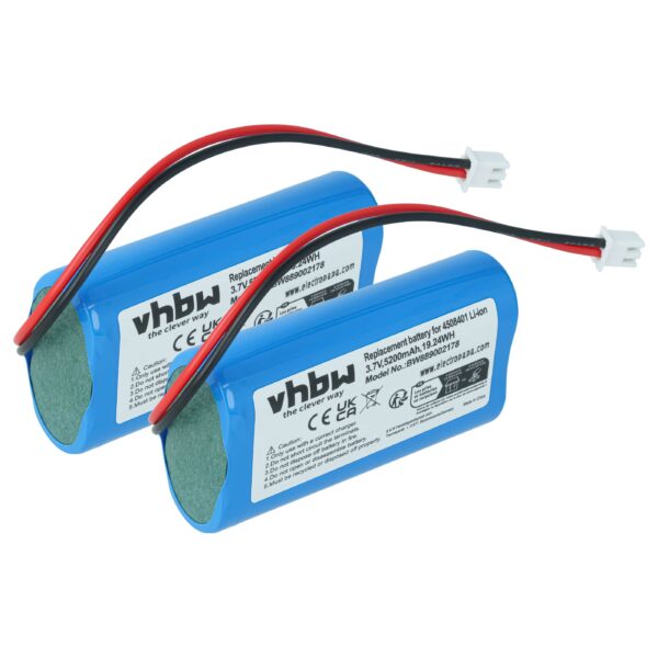 2x Bateria vhbw 5200 mAh 3.7V Li-Ion para Sigor Nuindie, Numotion, Villeroy & Boch Seoul 2.0, Zafferano Poldina