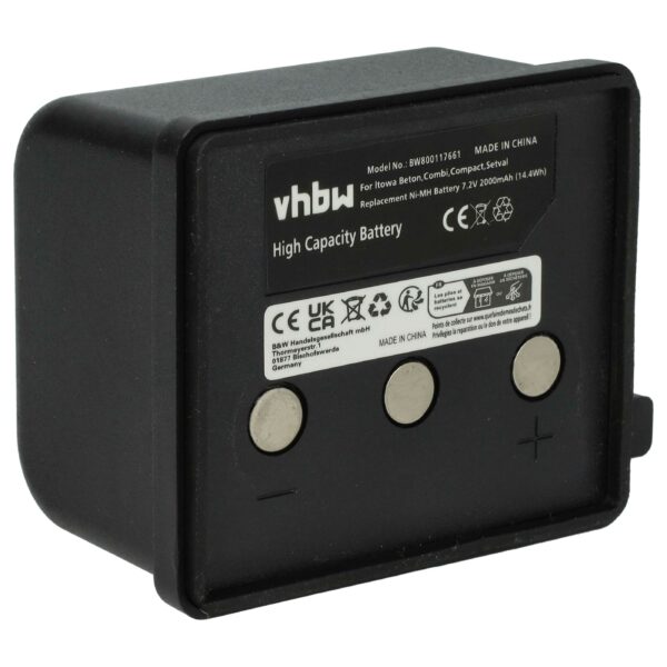 Bateria vhbw para Controlo Remoto Itowa BT7223, BT7223MH 2000 mAh 7.2 V NiMH