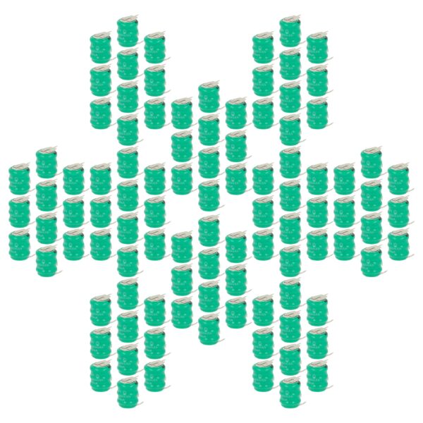 100x Bateria Tipo Botão V80H com 3 Contactos - 80 mAh 3.6V NiMH vhbw