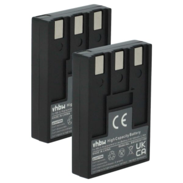 2x Bateria substitui Canon NB-3L - 650mAh, 3.6V, Li-Ion