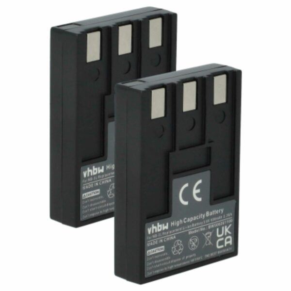 2x Bateria substitui Canon NB-3L - 650mAh, 3.6V, Li-Ion