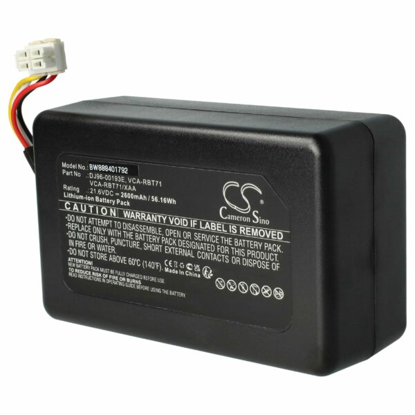 Bateria vhbw 2600mAh 21.6V Li-Ion para Samsung DJ96-00202A, DJ96-00193E, DJ96-00193C, VCA-RBT71