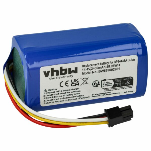 Bateria vhbw compatível com Eureka/Midea/Samsung - 3400mAh, 14.4V, Li-Ion
