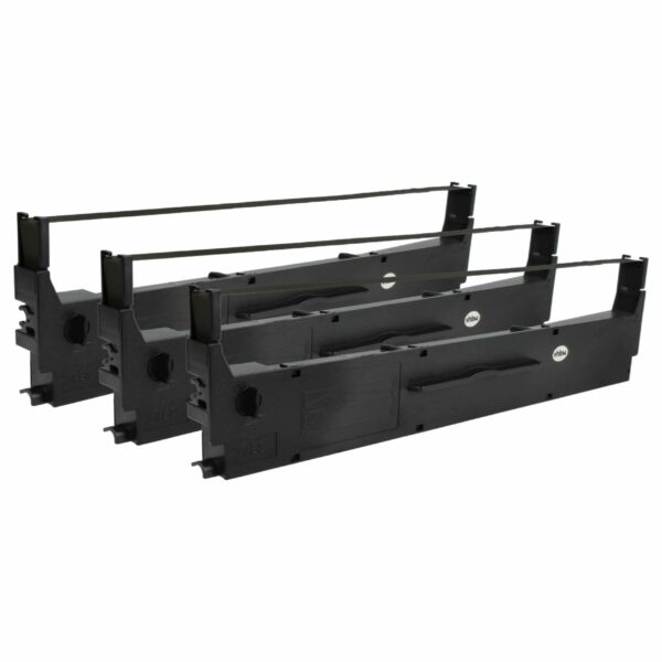 Pack de 3 Fitas de Tinta Compatíveis Epson C13S015637 para Impressoras Matriciais e de Talão - Preto