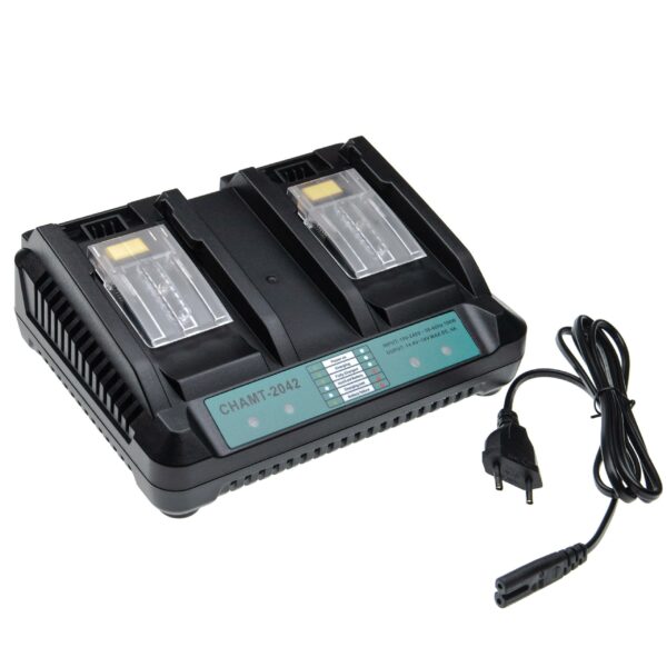Carregador Duplo vhbw para Baterias de Ferramentas Makita DC18RD - 14.4V / 18V, 4.0A