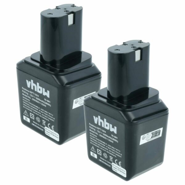 2 Baterias vhbw compatíveis Bosch 2607335180, 2607335021 - 12V, 3000 mAh, NiMH