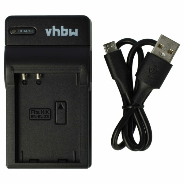 Carregador USB-C com Cabo para Baterias Nikon (substitui MH-67P) - vhbw