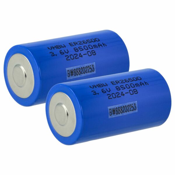 Bateria vhbw ER26500 (Size C) Li-SOCl2 8500 mAh 3.6V - Pack 2x