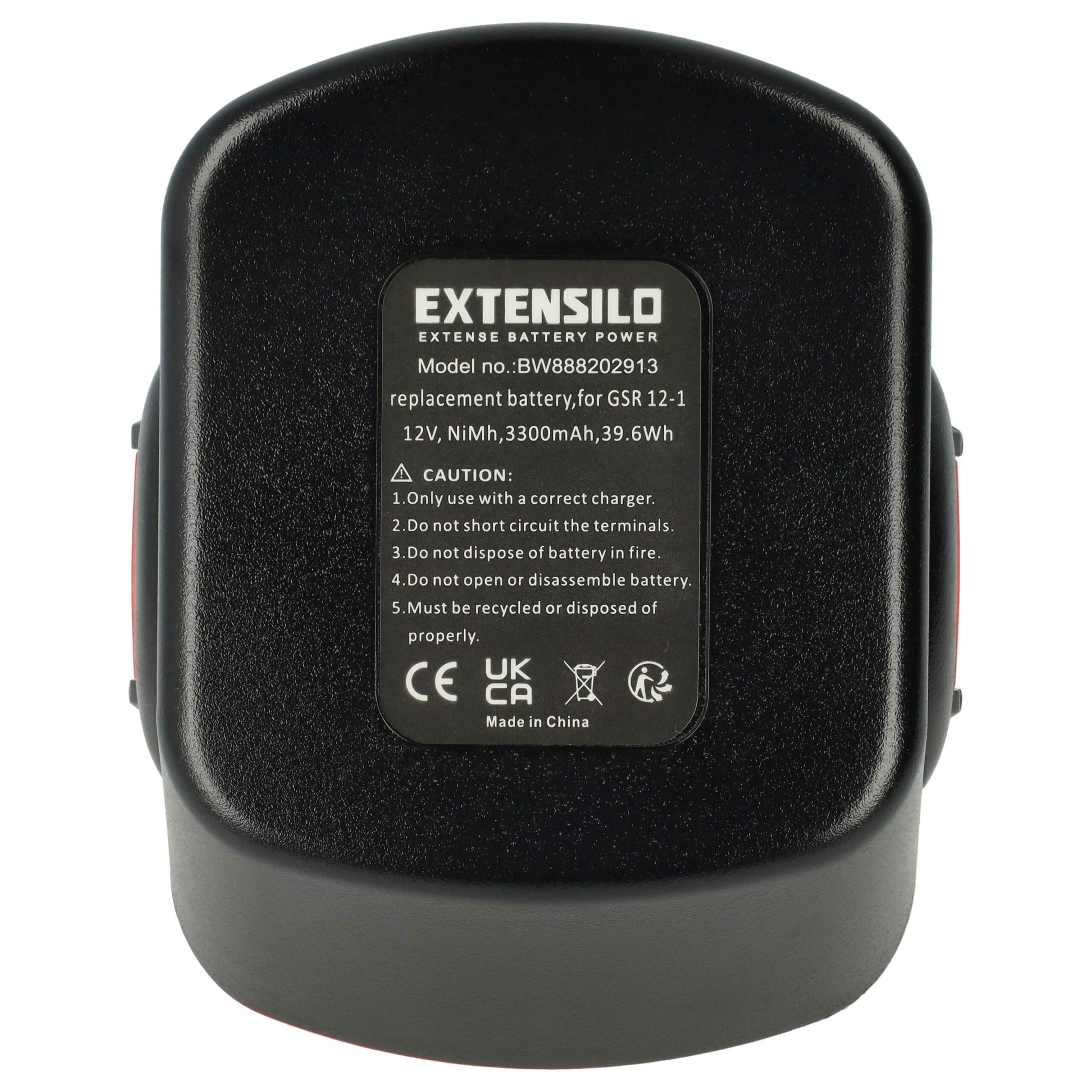 3 Baterias de Substituição EXTENSILO para Ferramentas Bosch - 12V, 3300 mAh, NiMH - Image 3