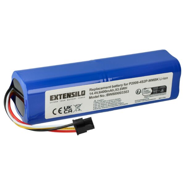 EXTENSILO Bateria Li-Ion 6400 mAh para aspiradores robot Dreame e Xiaomi