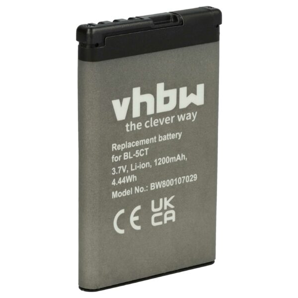 Bateria vhbw compatível com Nokia BL-5CT - 1200 mAh 3.7 V Li-Ion