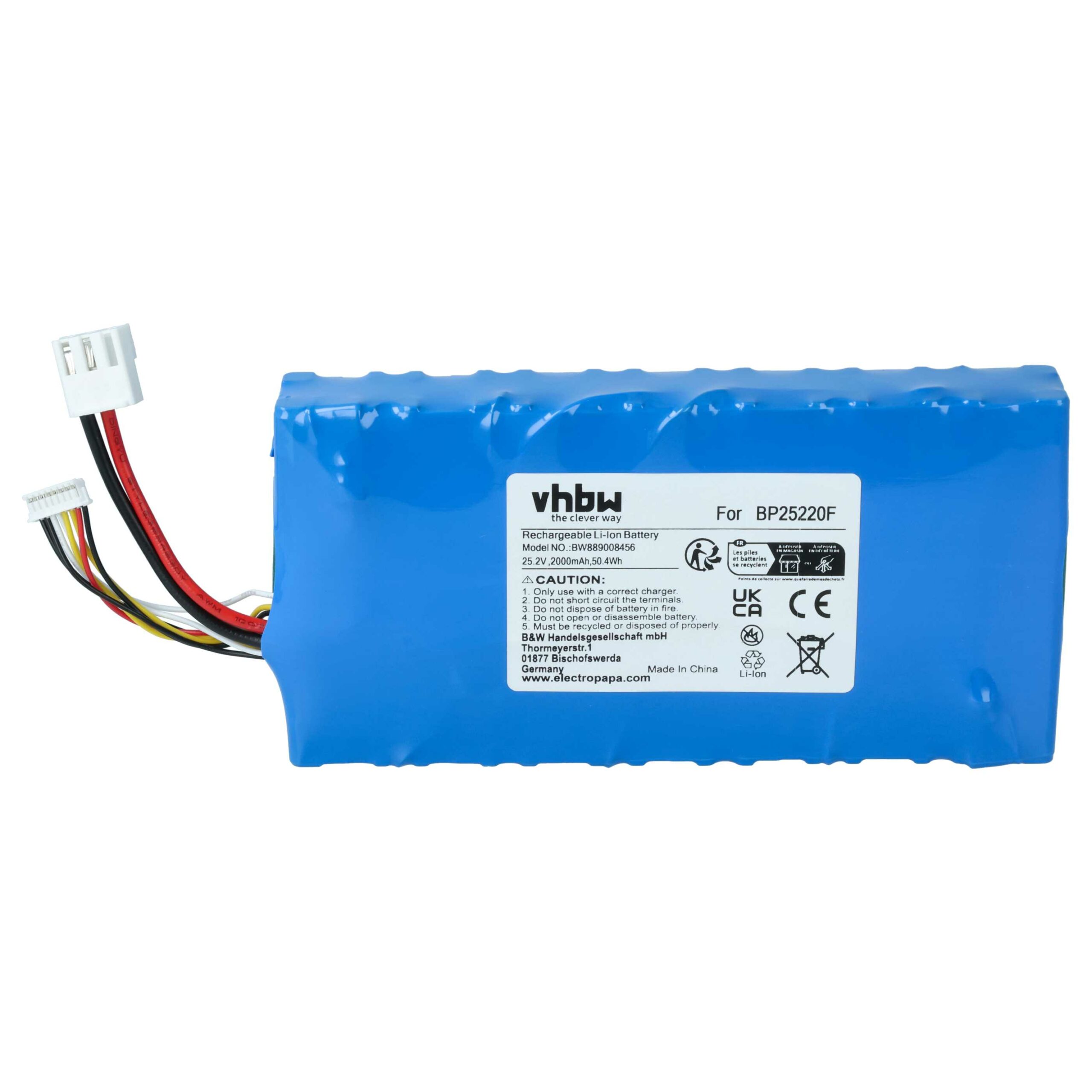 Bateria vhbw 25.2V 2000mAh Li-Ion para Grundig, Eureka, Beko, Midea e similares - Image 3