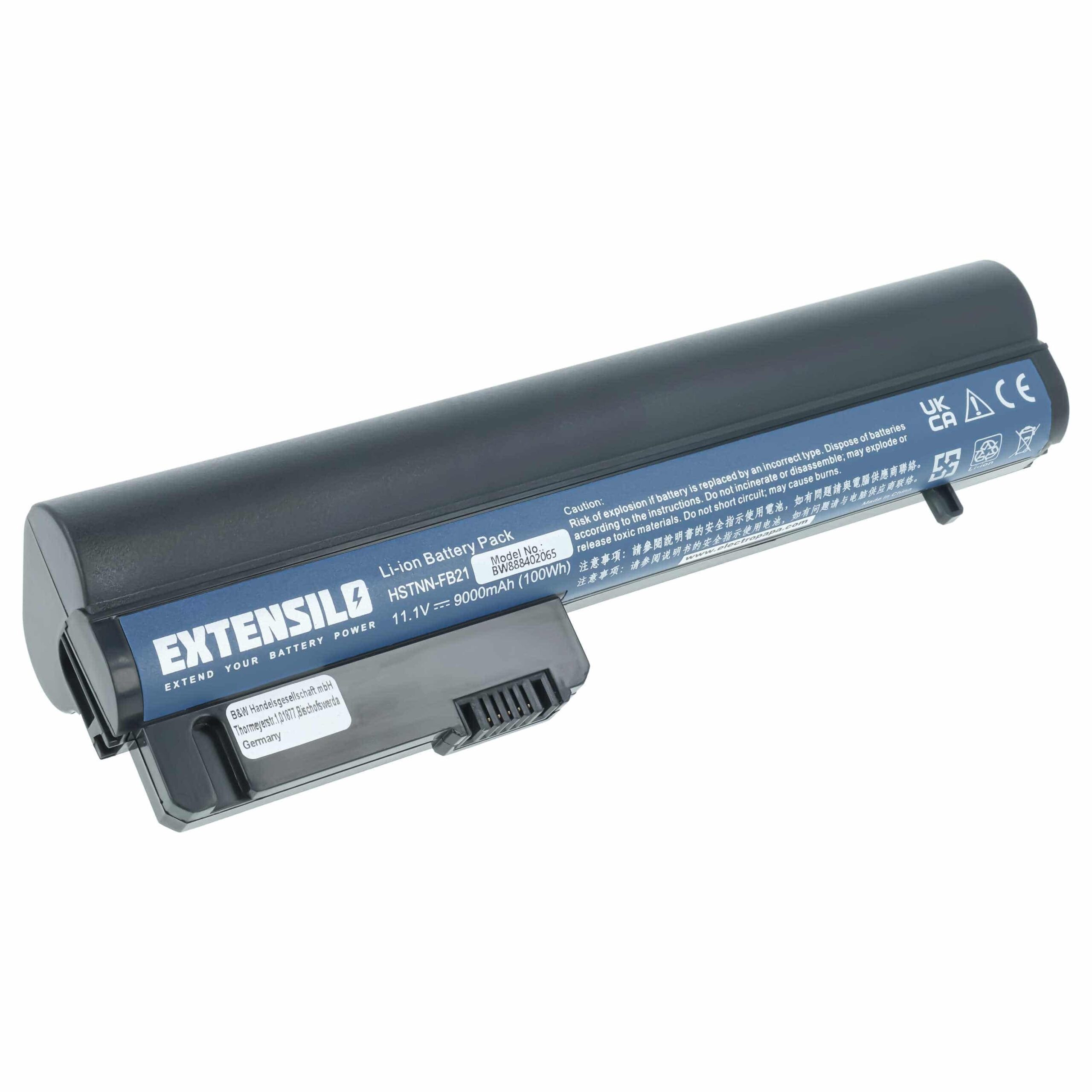 Bateria EXTENSILO para HP 2510p, 2530p, 2540p 9000 mAh 11.1 V