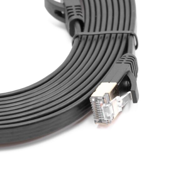 Cabo Ethernet Cat.7 para Rede Doméstica e Escritório - 3 m, Preto, Design Plano