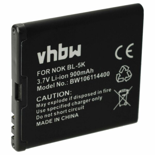 Bateria para telemóvel Nokia BL-5K - 900 mAh 3.7 V Li-Ion vhbw