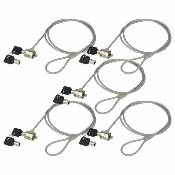 Pack 5x Cadeado Kensington para Portátil com Cabo e Chaves - 1,2 m