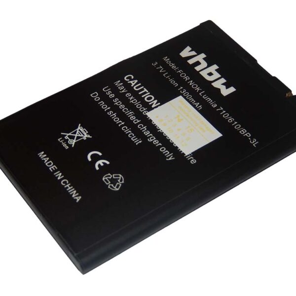 Bateria para Telemóvel vhbw substitui Nokia BP-3L - 1300 mAh 3.7 V Li-Ion