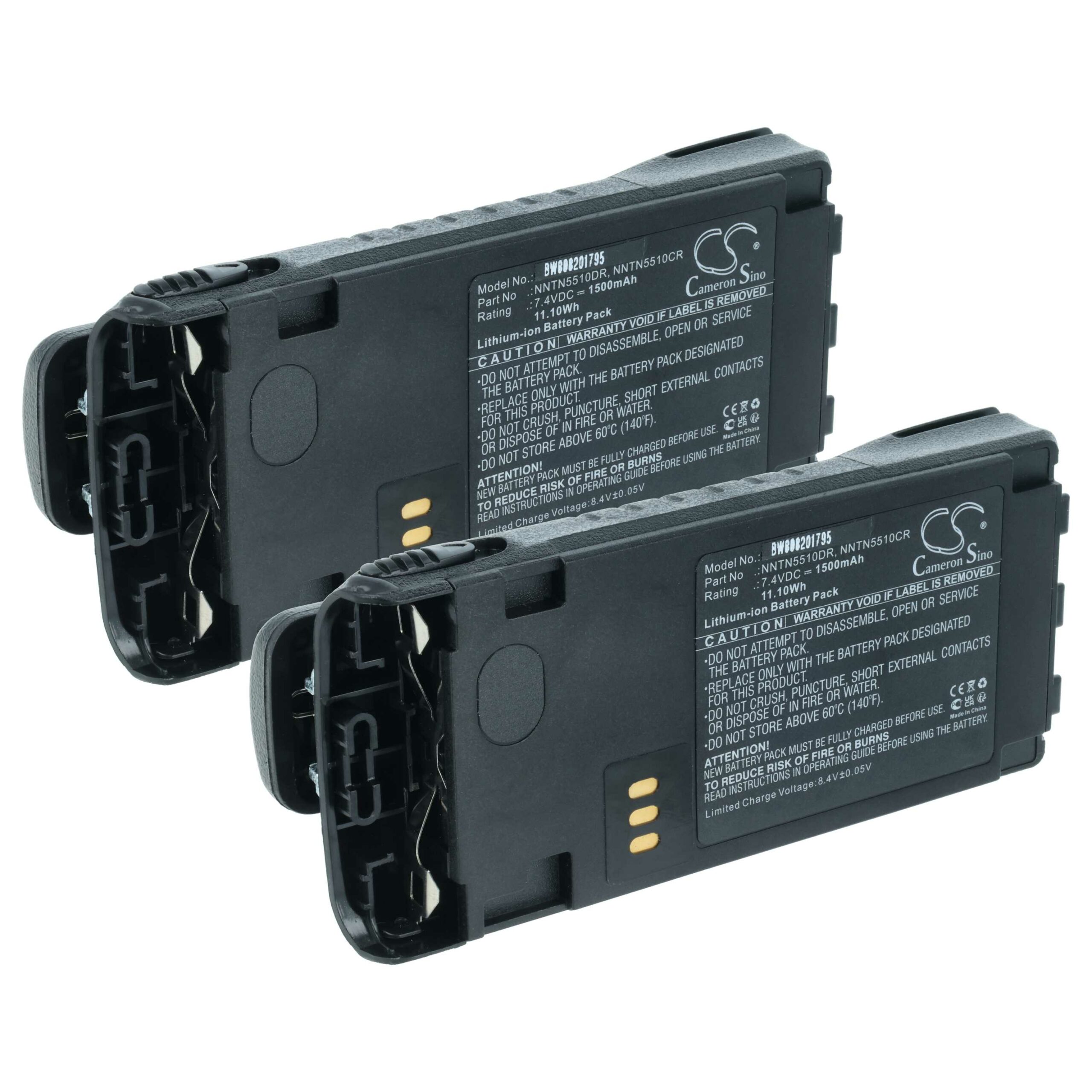 Bateria vhbw para Rádios Motorola NNTN5510 - 1500 mAh 7.4 V Li-Ion com Clipe de Cintura (Pack 2x)