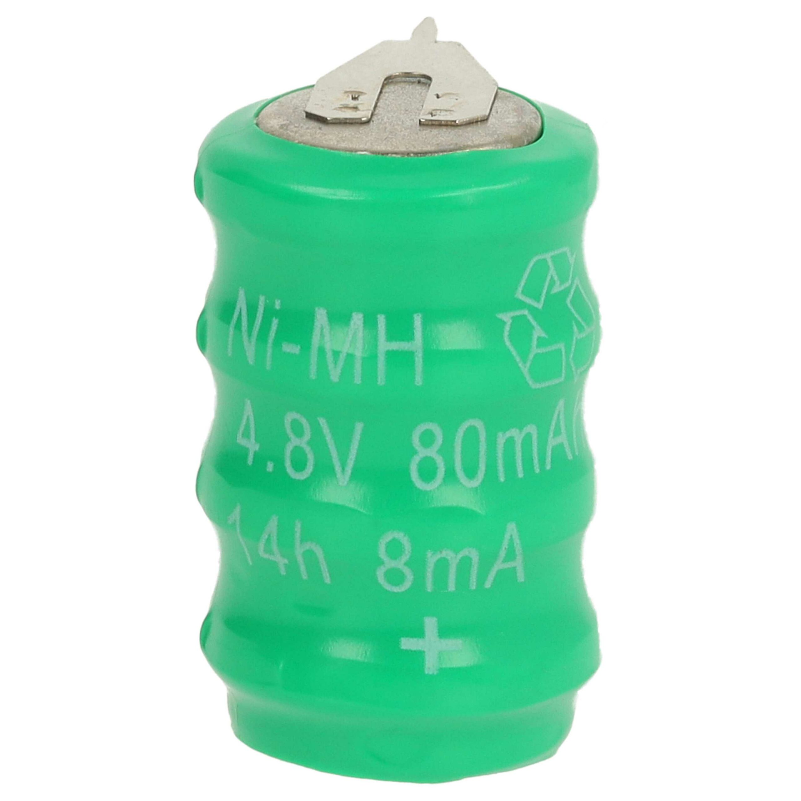 Bateria Recarregável V80H 4,8V 80mAh NiMH com 2 Conectores - Pack 10 Unidades vhbw - Image 2