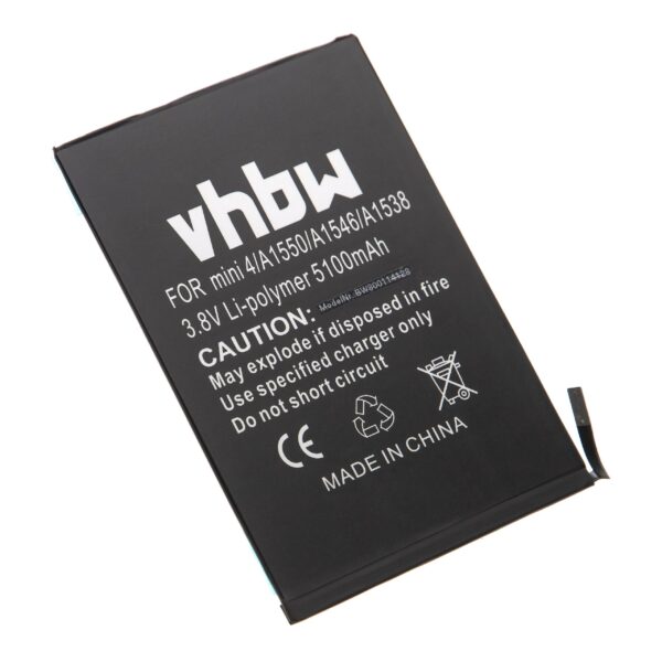 Bateria vhbw para Tablet Apple - 5100 mAh 3.8 V Li-polymer (substitui 020-00297, A1546)