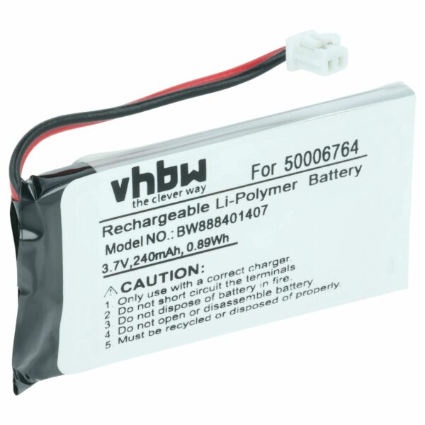 Bateria vhbw para Mitel 50006764, 50005711 - Telefone Fixo DECT 240 mAh 3.7 V Li-polymer