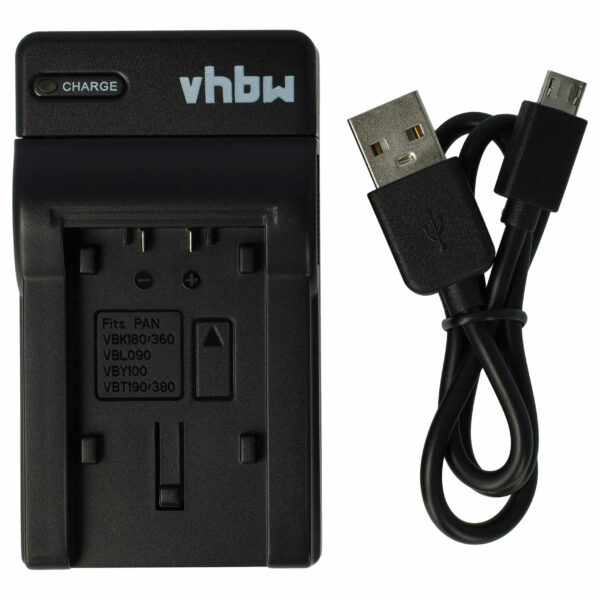 Carregador de Bateria USB-C + Cabo USB-C para Câmara Digital Panasonic HC-250EB - 0,5 A