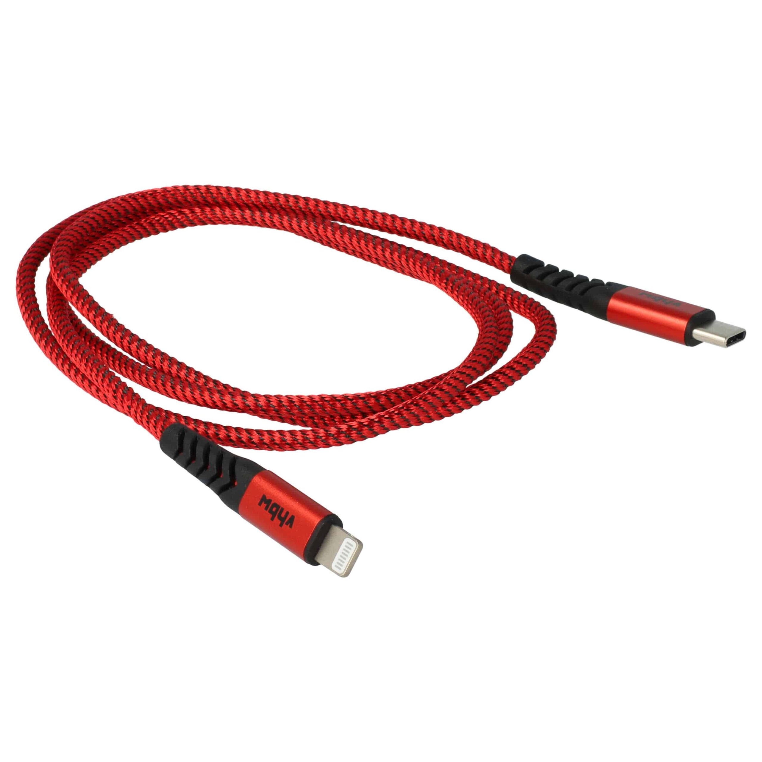 Pack de 3 Cabos USB-C para Lightning vhbw 100cm Preto e Vermelho - Image 3