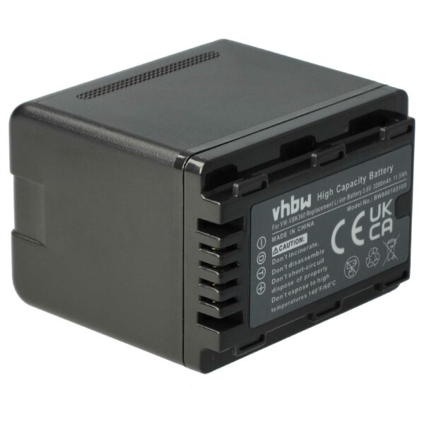 Bateria vhbw para Panasonic VW-VBK360, VW-VBK180 3200 mAh