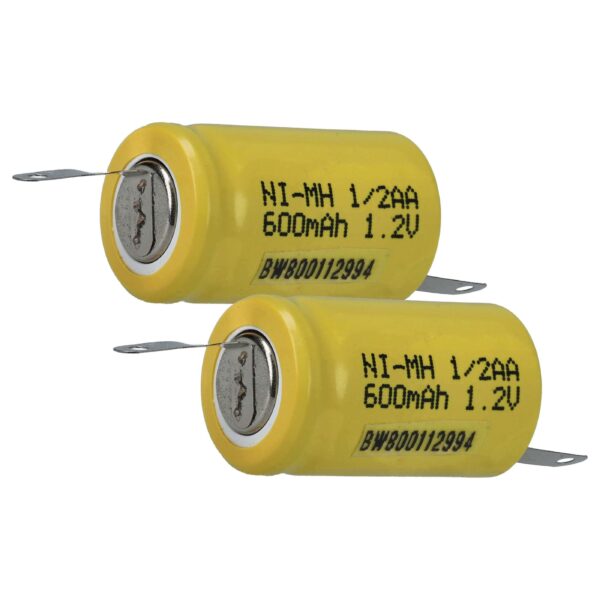 Bateria vhbw para Dispositivo de Modelismo 2x 1/2AA - 600 mAh 1.2 V NiMH