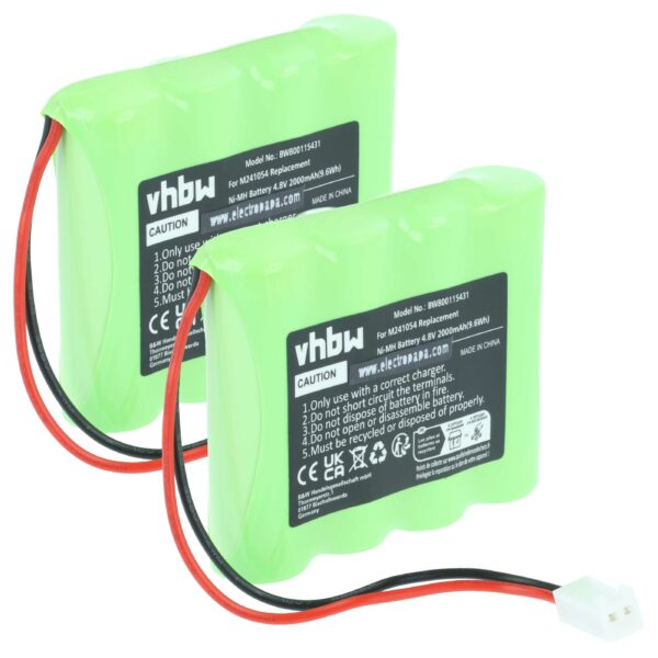 2x Bateria de Substituição para Telecomando Industrial Teleradio M241054 - 2000 mAh vhbw