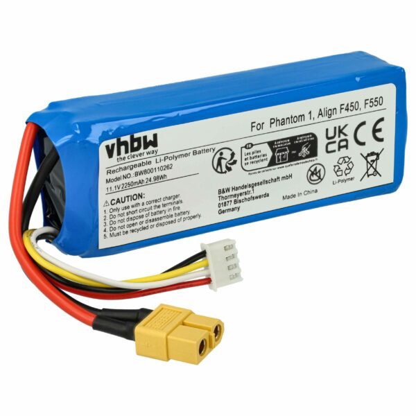 Bateria vhbw para DJI e Walkera - 2250 mAh, 11.1 V, Li-polymer