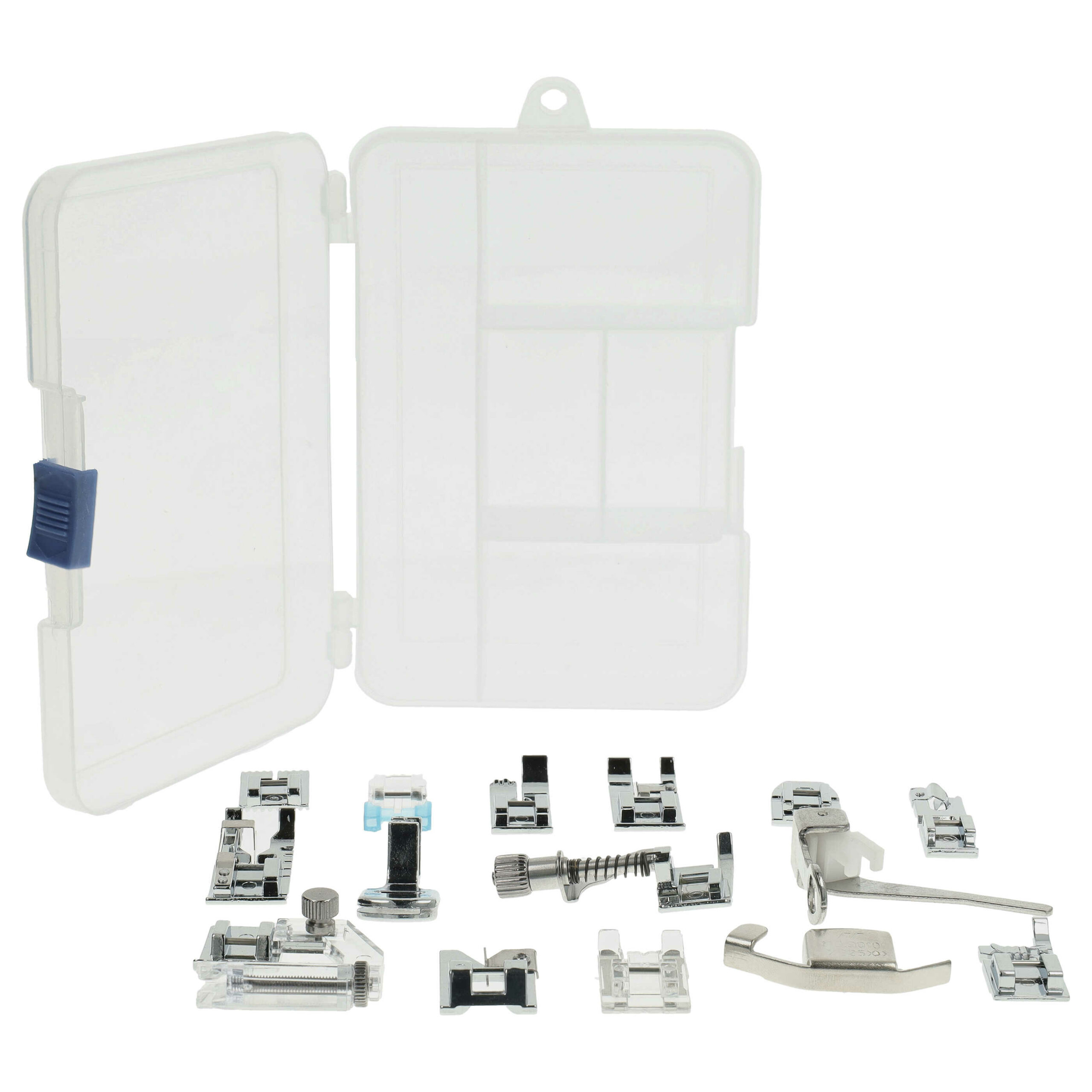 Conjunto de 15 Pés para Máquina de Costura com Pé Baixo - Caixa de Plástico Incluída