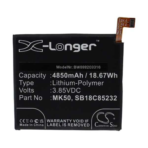 Bateria vhbw para Motorola MK50, SB18C85232 - 4850 mAh 3.85 V Li-polymer