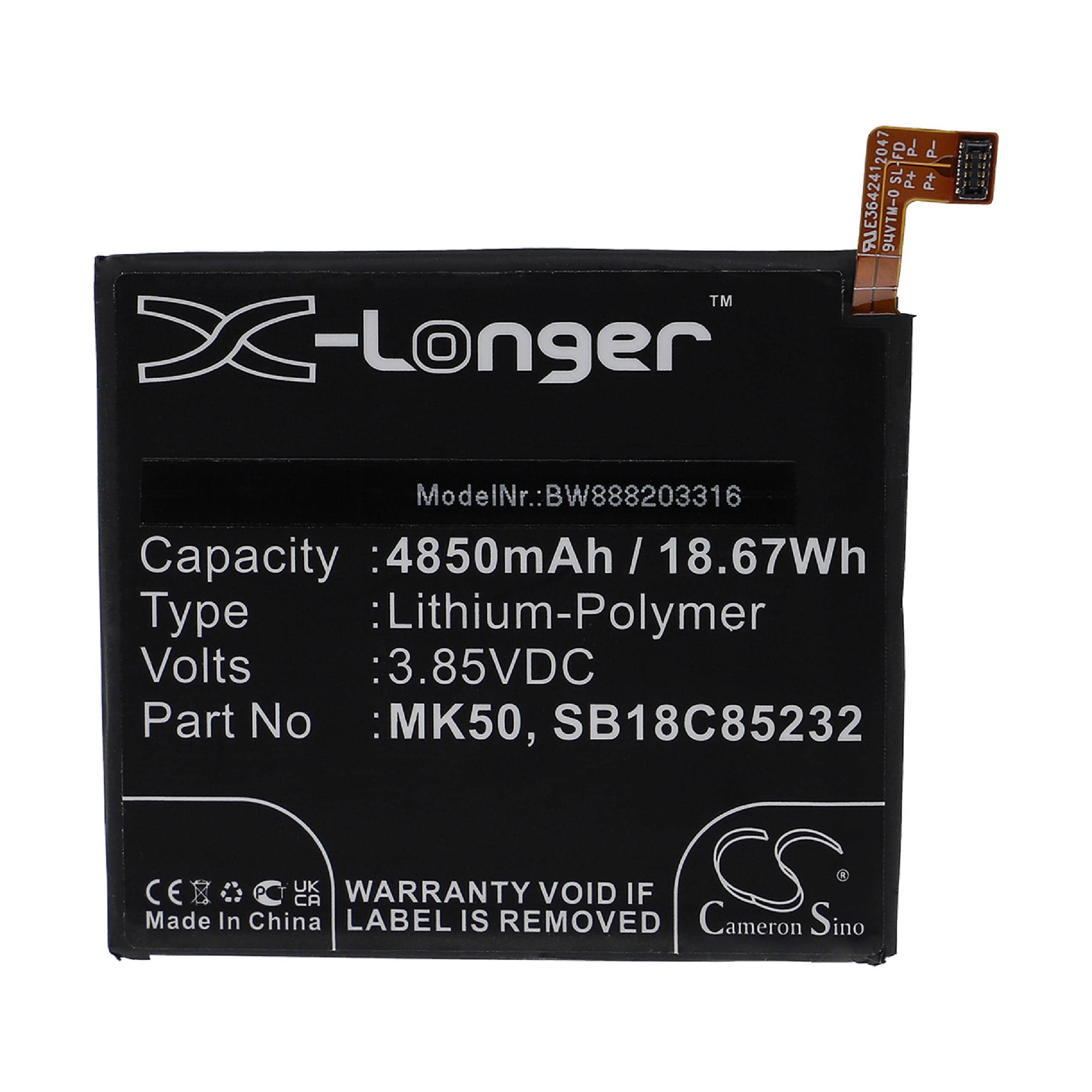 Bateria vhbw para Motorola MK50, SB18C85232 - 4850 mAh 3.85 V Li-polymer