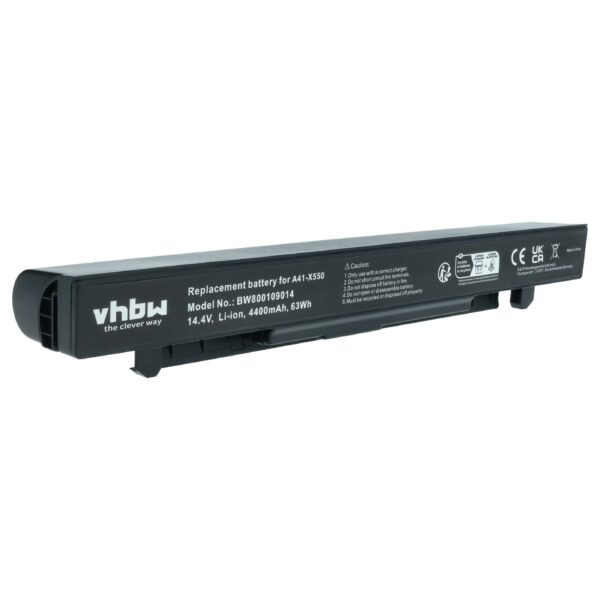 Bateria para Notebook Asus A41-X550, A41-X550A - vhbw 4400 mAh 14.4 V Li-Ion