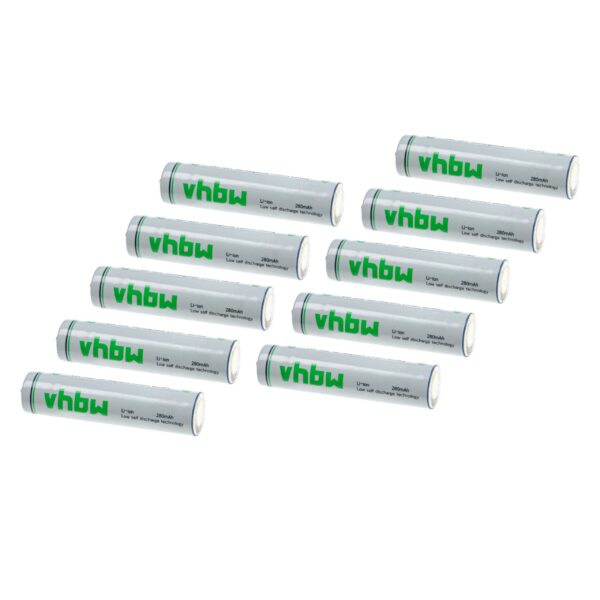 Bateria vhbw AAA Micro 10x - 280 mAh 1.5 V Li-Ion