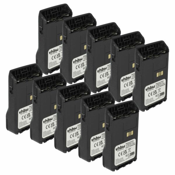 Pack 10 Baterias vhbw 2600 mAh 7.4V Li-Ion para Rádios Motorola PMNN4511A, PMNN4440, PMNN4502A