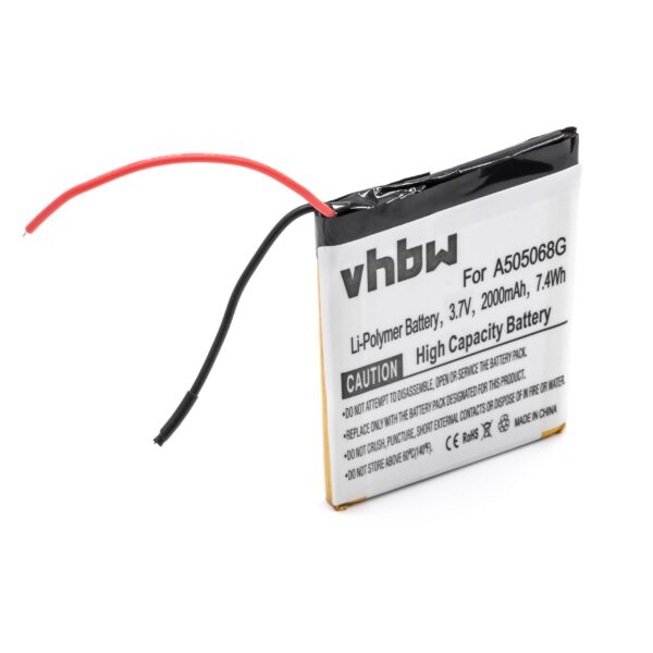 Bateria GPS compatível com Navgear A505068G, 100618 E100602-BU50-1-R - 2000mAh, 3.7V vhbw