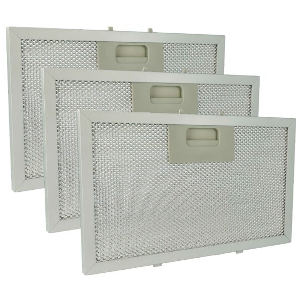 3x Filtro de Graxa Metálico Longa Duração vhbw para Coifa Klarstein 10034877