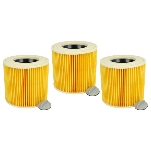 Pack 3x Filtros Cartuchos de Substituição vhbw para Aspiradores Kärcher e TackLife (6.414-789.0)